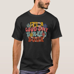 Retro It's A Good Day To Read Book Groovy Hippie D T-Shirt