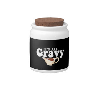 Retro Its All Gravy Baby Vintage Fall Thanksgiving Candy Jar