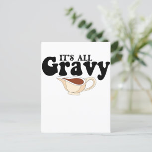 Retro Its All Gravy Baby Vintage Fall Thanksgiving Holiday Postcard