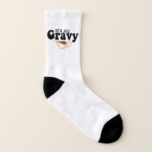 Retro Its All Gravy Baby Vintage Fall Thanksgiving Socks
