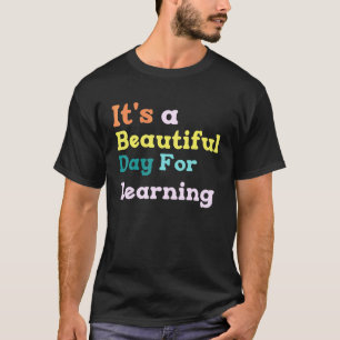 Retro It's Beautiful Day For Learning Teacher Stud T-Shirt