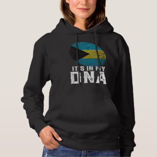 Retro It's In My Dna Fingerprint Bahamas Flag Hoodie