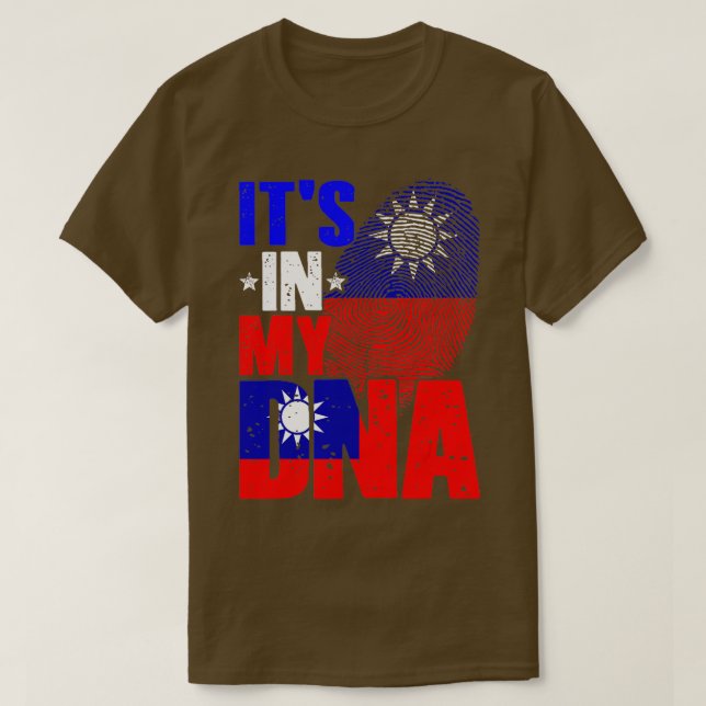 Retro It's In My DNA Taiwan Roots Taiwanese Flag F T-Shirt (Design Front)