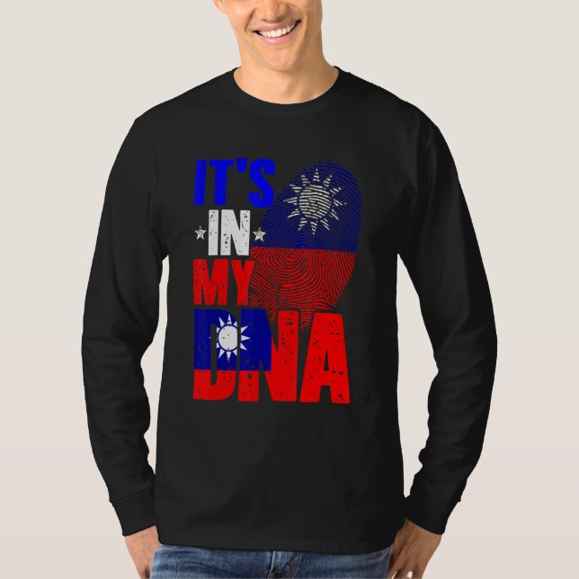 Retro It's In My DNA Taiwan Roots Taiwanese Flag F T-Shirt (Front)