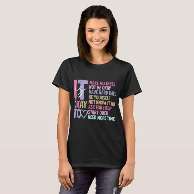 Retro It's Okay Mental Health T-Shirt (Front Full)