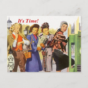 Retro It'sTime! Appointment Reminder Postcard