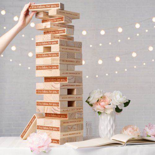 Retro Ive Fallen for You Wedding  Topple Tower