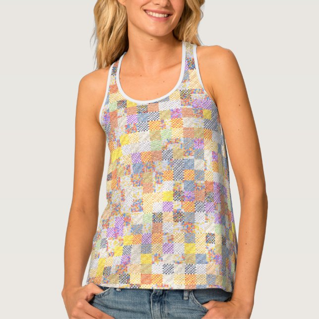 Retro Jackuard Knitting Pattern  Tank Top (Front)