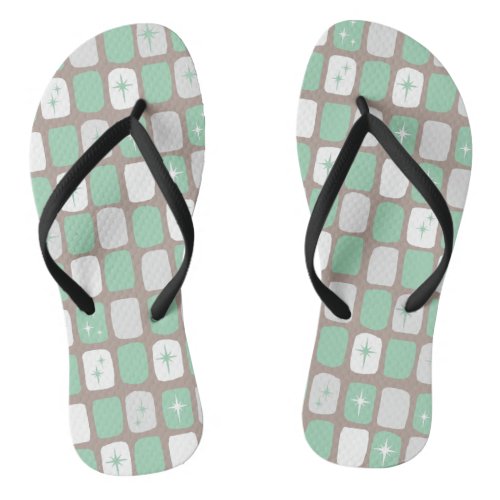 Retro Jade Starbursts Flip Flops