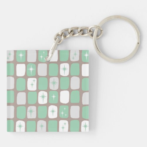 Retro Jade Starbursts Keychain