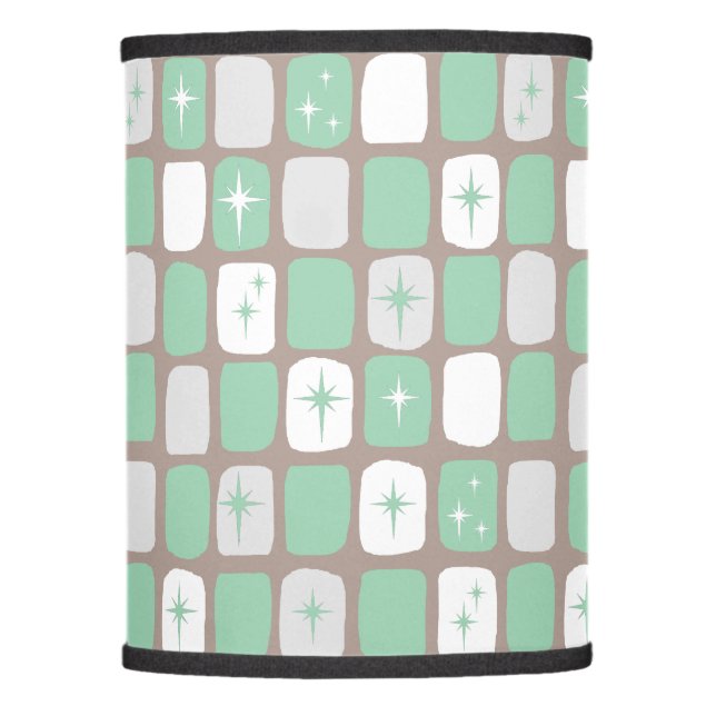 Retro Jade Starbursts Lamp Shade (Front)