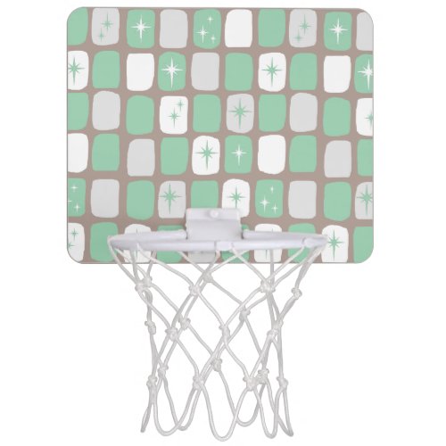 Retro Jade Starbursts Mini Basketball Goal Mini Basketball Hoop