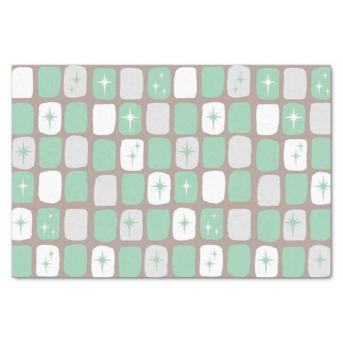 Retro Jade Starbursts Tissue Paper