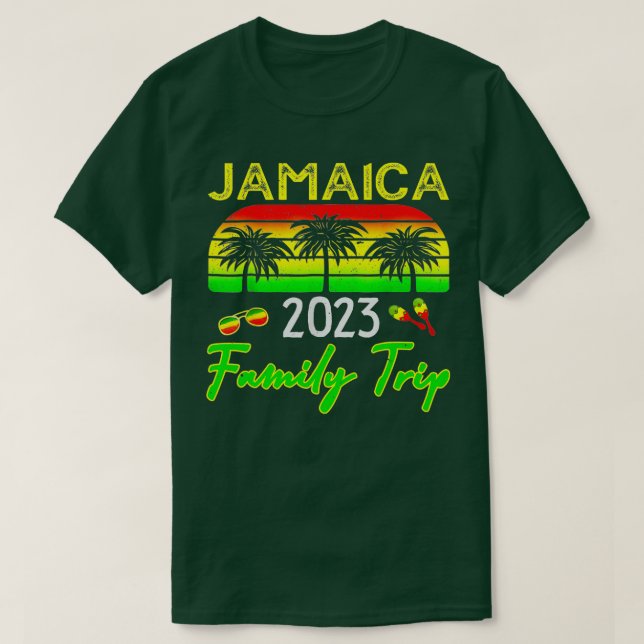 Retro Jamaica Family Vacation 2023 Jamaican Holida T-Shirt (Design Front)