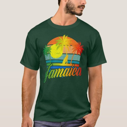 Retro Jamaica Summer Beach Vacation For Men Women T_Shirt