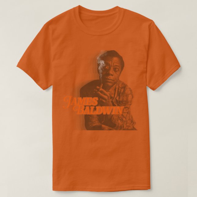 Retro James Baldwin Sepia Fade Tribute T-Shirt (Design Front)