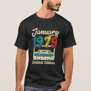 Retro January 1979 Cassette Tape 43Rd Birthday Dec T-Shirt