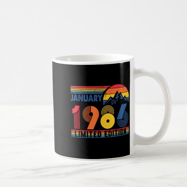 Retro January 1986 Limited Edition 40 Year Old 40t Coffee Mug (Right)