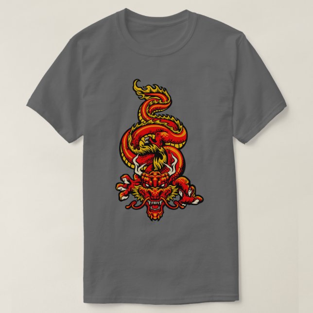 Retro Japanese Dragon T-Shirt (Design Front)