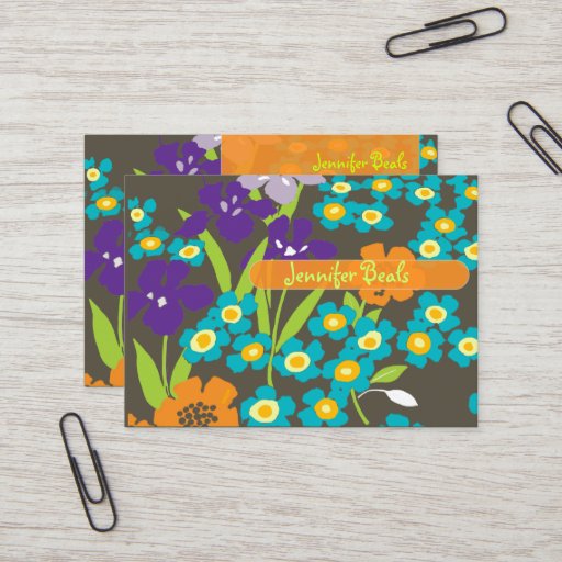 Customizable Retro Japanese Iris Business Card