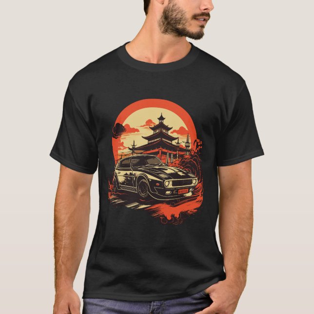 Retro Japanese Street Racing - Retro JDM Drifting T-Shirt (Front)