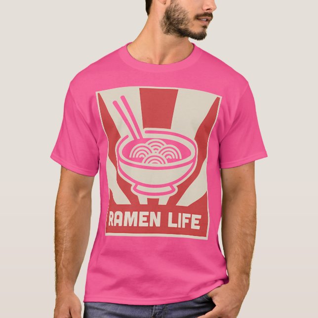 Retro Japanese Style Ramen Life Poster T-Shirt (Front)