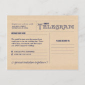 Retro Jar Save the Date - Telegram Style - Navy Announcement Postcard (Back)