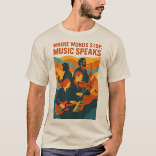 Retro Jazz Band Art Print  T-Shirt