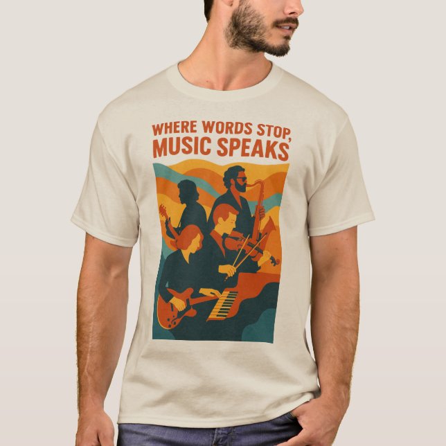 Retro Jazz Band Art Print  T-Shirt (Front)