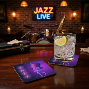 Retro Jazz Coaster with Microphone, Top Hat 