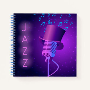 Retro Jazz Mic Square Notebook