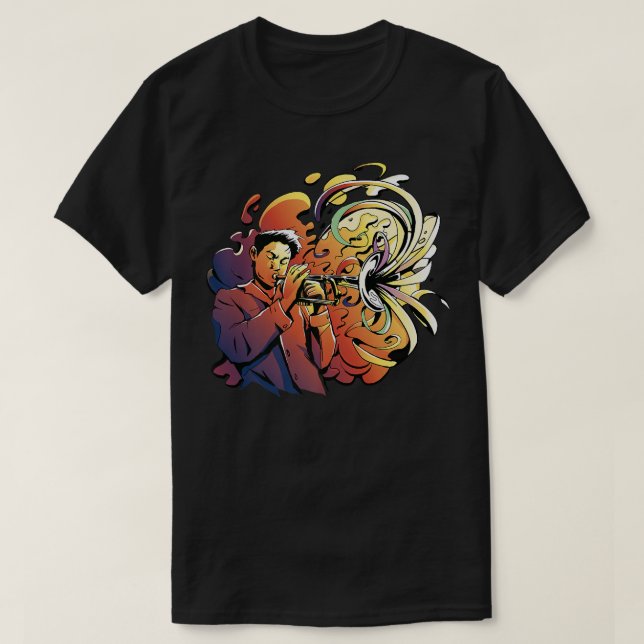 Retro Jazz Music Trumpeter Gifts Trumpet For Trump T-Shirt (Design Front)
