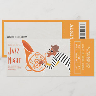 Retro Jazz Night Ticket Invitation