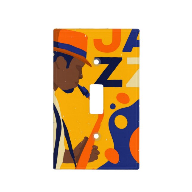 Retro Jazz Theme Switch Plate (Front)