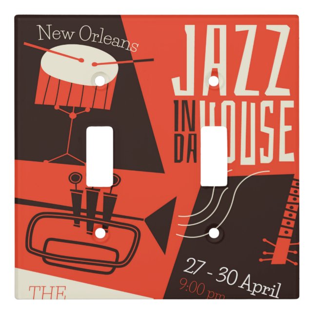 Retro Jazz Theme Switch Plate (Front)