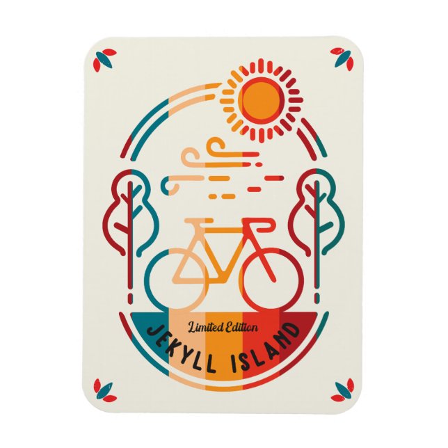 Retro Jekyll Island Bike Trail  Magnet (Vertical)