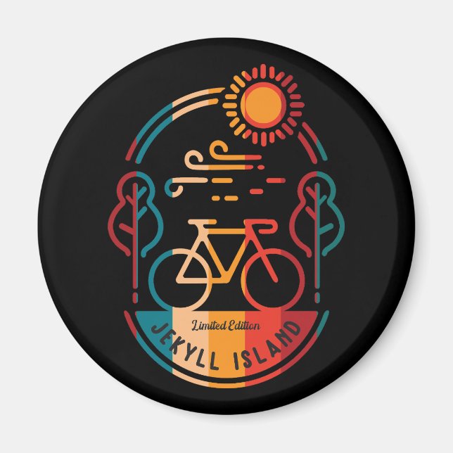 Retro Jekyll Island Bike Trail  Magnet (Front)