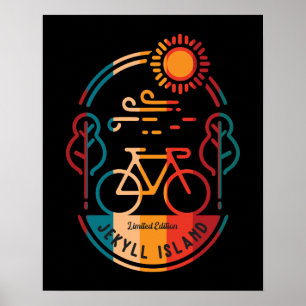 Retro Jekyll Island Bike Trail Poster