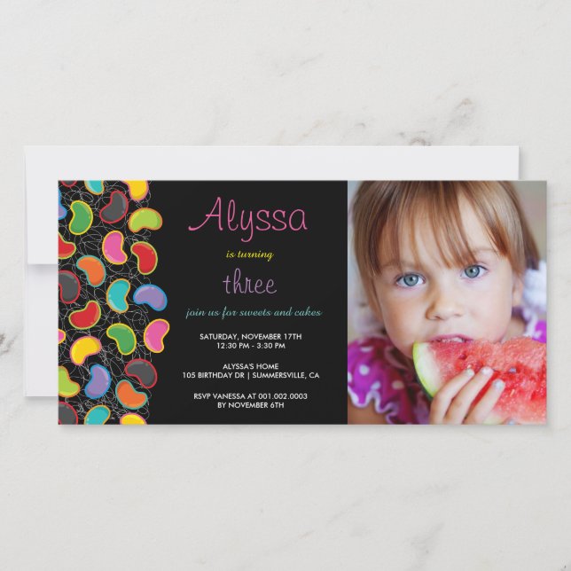 Retro Jellybean Pop Sweet Candy Whimsical Birthday (Front)