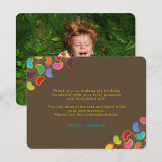 Retro Jellybeans Pop Kid's Birthday Thank You Card