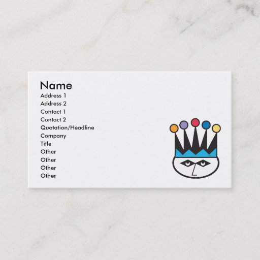 Customizable retro jester joker design business card