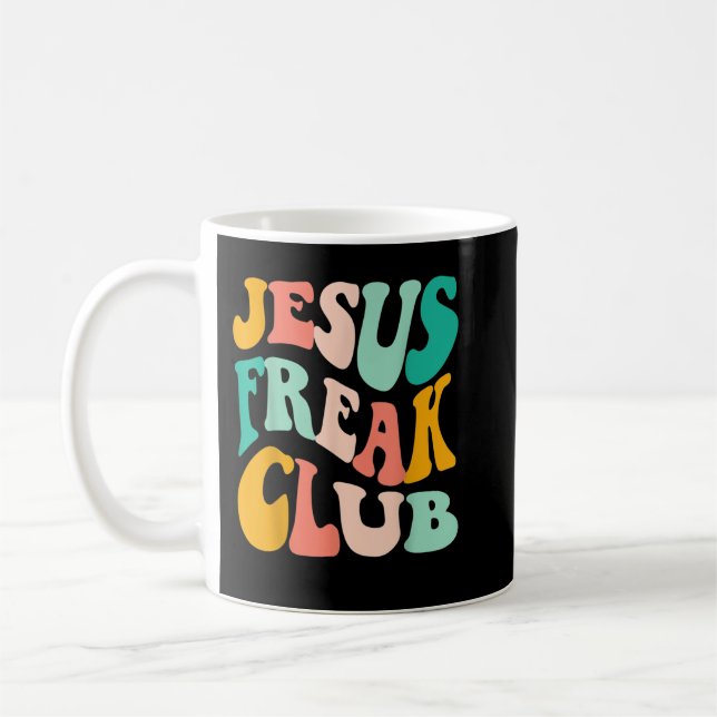 Retro Jesus-Freak Club Bible Verse Jesus-Lover Emp Coffee Mug (Left)
