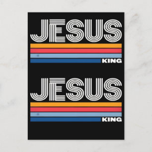Retro jesus king christian postcard