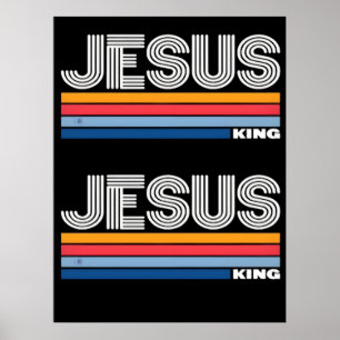 Retro jesus king christian  poster