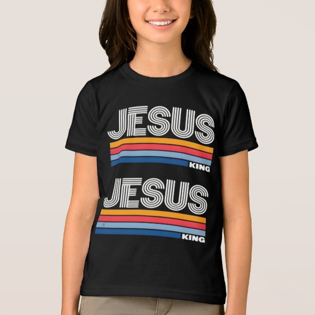 Retro jesus king christian  Tri-Blend shirt (Front)