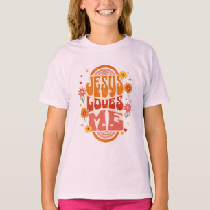 Retro “Jesus Loves Me” Christian Art – Groovy Fait T-Shirt