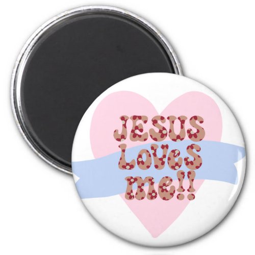 Retro Jesus Loves Me Magnet