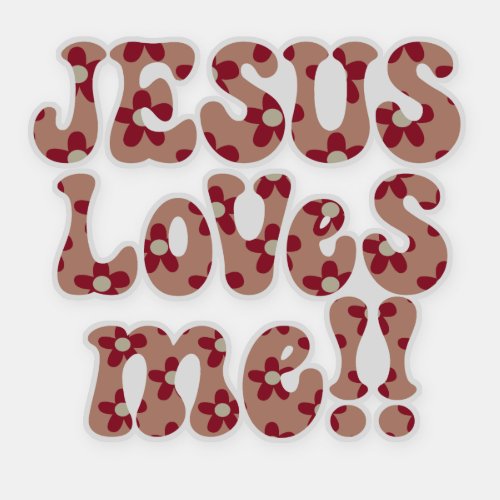 Retro Jesus Loves Me Sticker