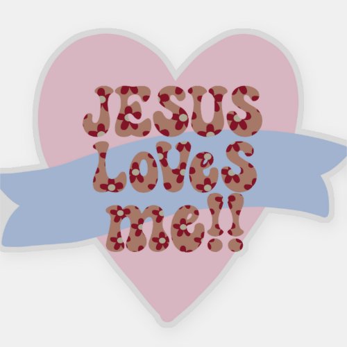 Retro Jesus Loves Me Sticker