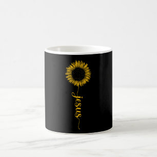 Retro Jesus Sunflower Christian Faith Gift For Her Coffee Mug